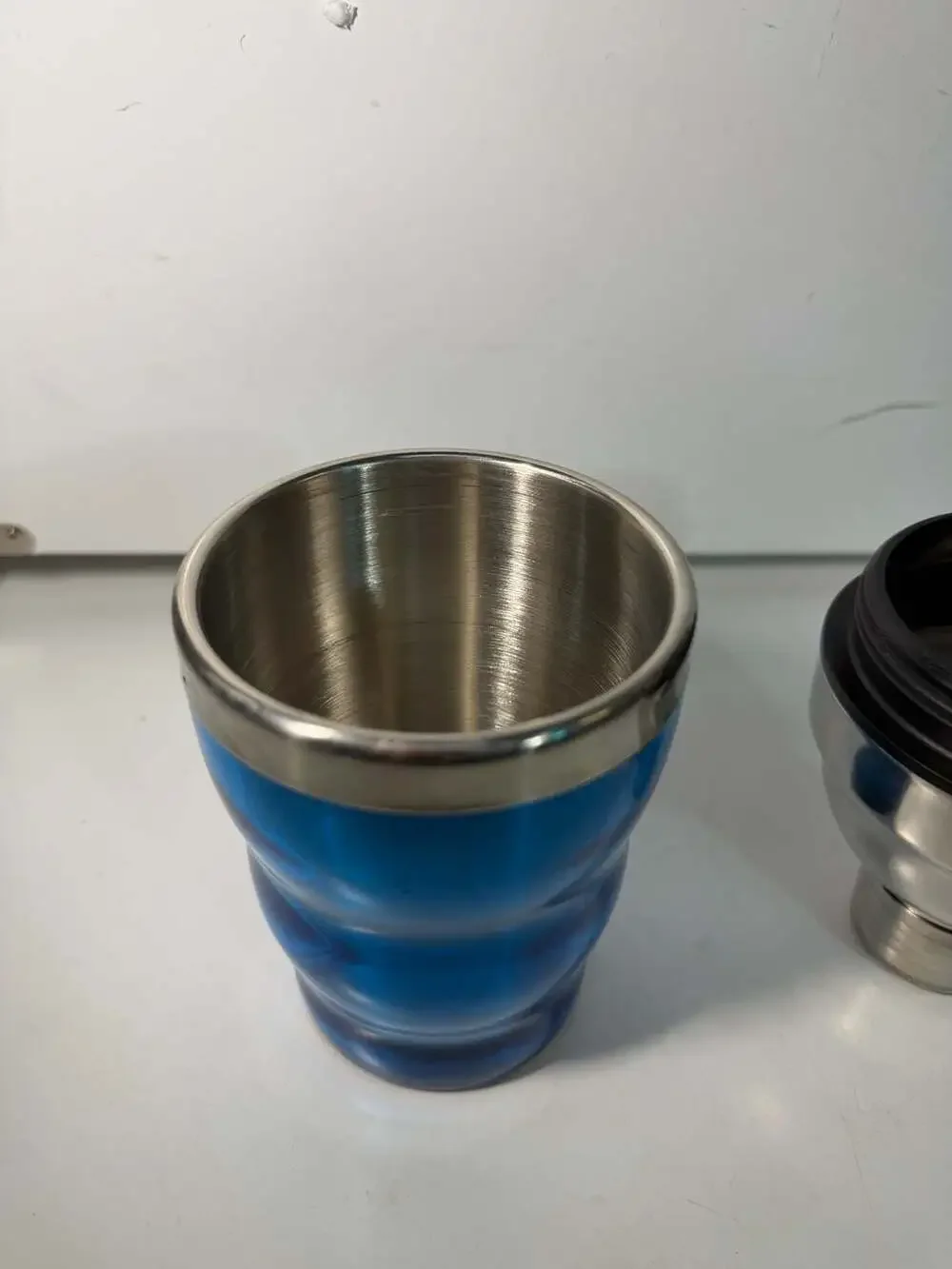 Cocktail Shaker, Blue and Stainless Steel